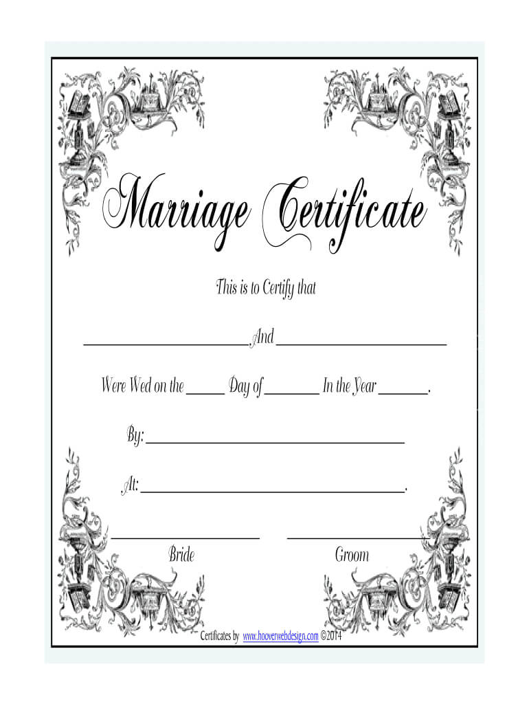 Www Marriage Certificate – Fill Online, Printable, Fillable In Blank Marriage Certificate Template