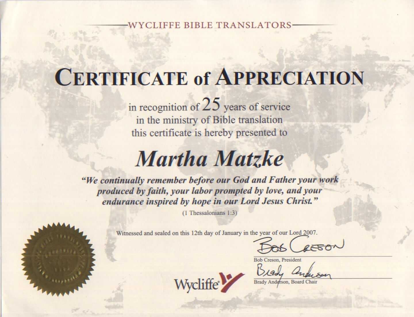 Years Of Service Certificate Template Pertaining To Certificate For Years Of Service Template