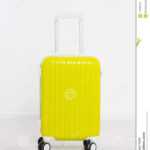 Yellow Suitcase On White Background .summer Holidays. Travel Regarding Blank Suitcase Template