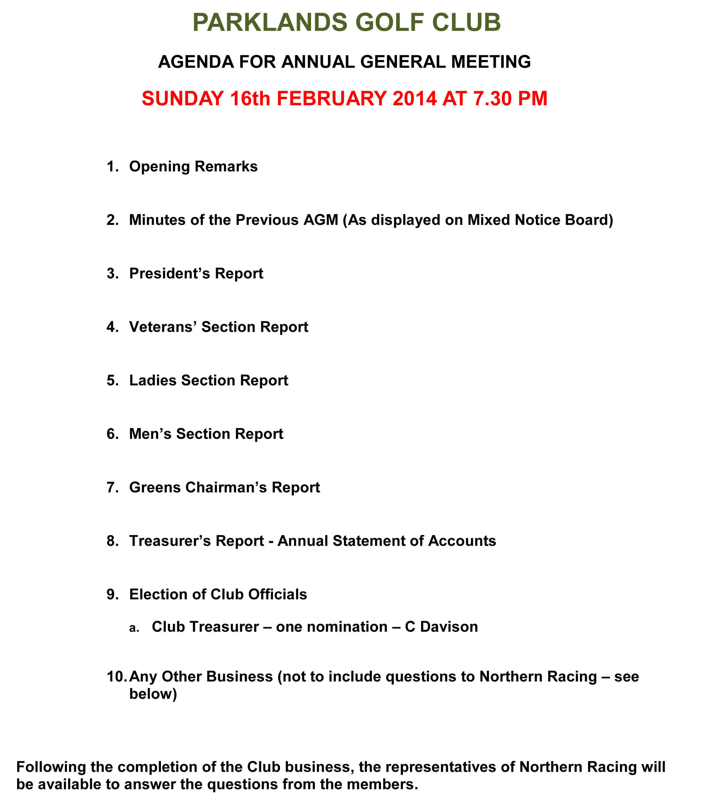 Ykl8X990Dlrop4Oxypzf Sports Club Agm Agenda Template Free Intended For Treasurer's Report Agm Template