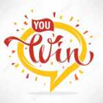 You Win , Vector Congratulation Banner Template With Lettering.. Inside Congratulations Banner Template