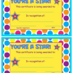 You're A Star End Of The Year Certificates | End Of The Regarding Free Student Certificate Templates