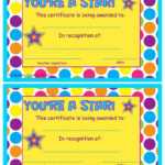 You're A Star End Of The Year Certificates | End Of The Regarding Free Student Certificate Templates